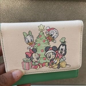 Disney Holiday Wallet - Green and White